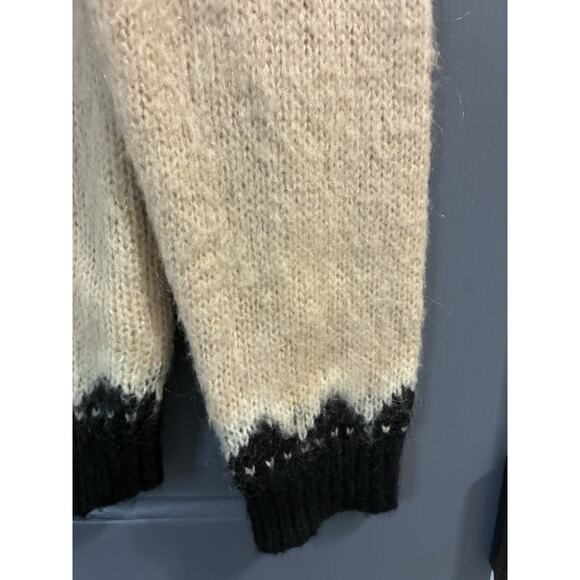 ASOS Beige Turtleneck Fair Isle Icelandic Mohair Blend Sweater Women’s Sz Small - Picture 2 of 10